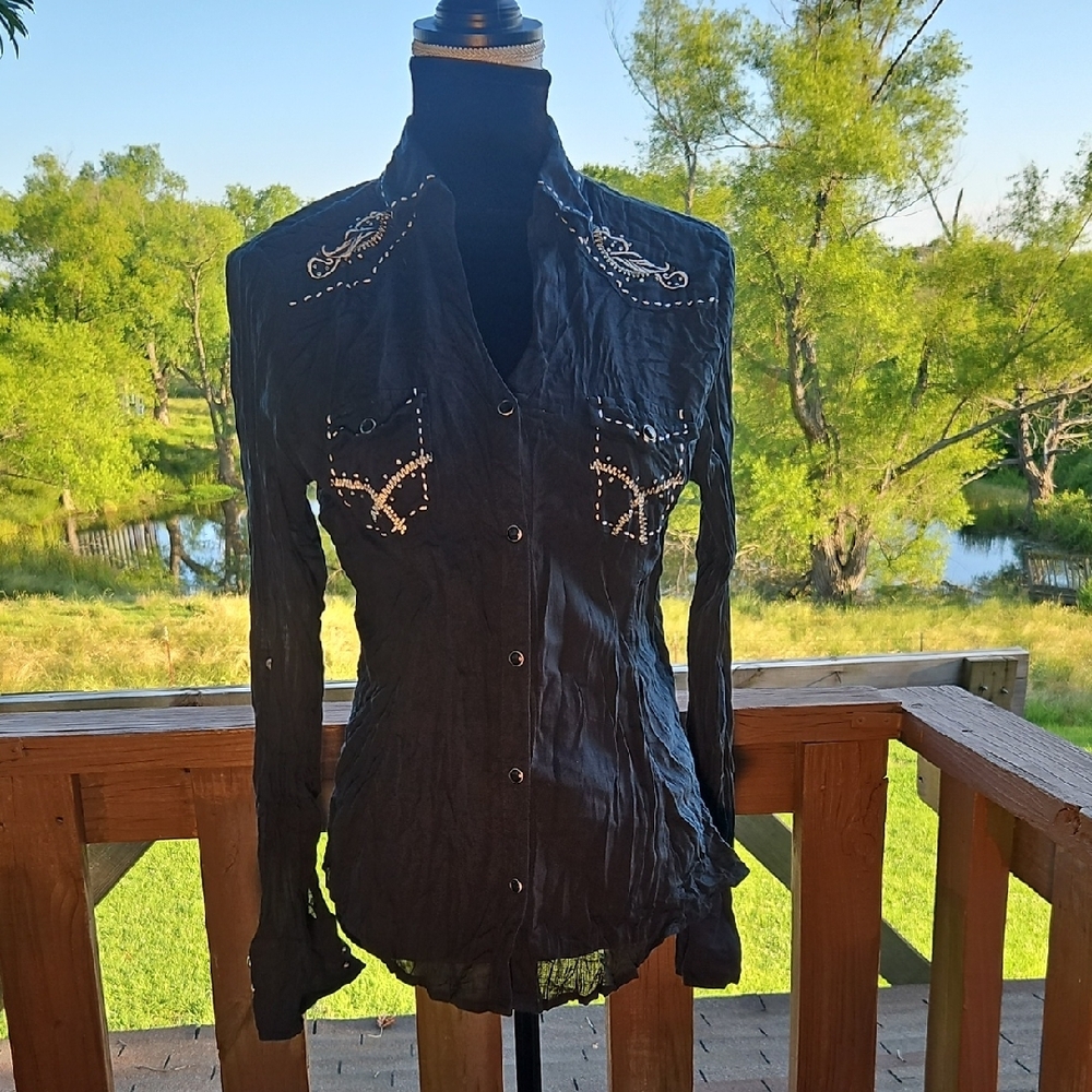 Black Embellished Women's Top